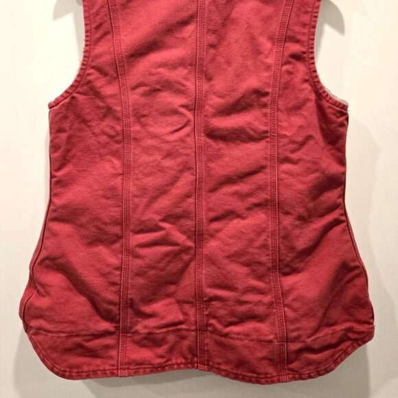 Carhartt Vintage Rose Sherpa Vest Women’s Medium 8/10 Lined Distressed canvas - Picture 5 of 8